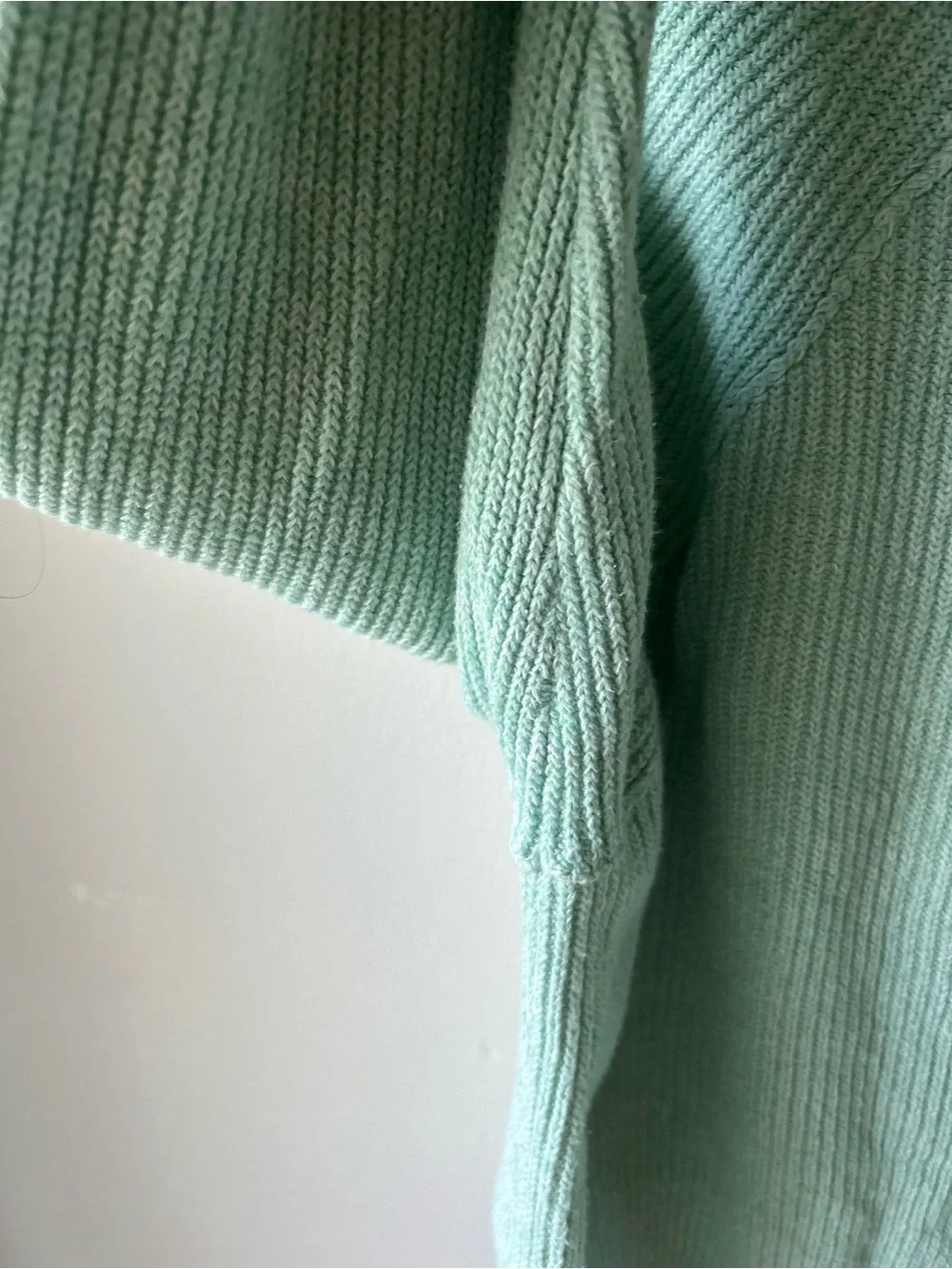 Free People Mint Green Ribbed Turtleneck Sweater